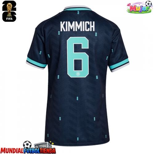 Camiseta Alemania Joshua Kimmich #6 Segunda Equipación Replica Mundial 2026 para mujer mangas cortas